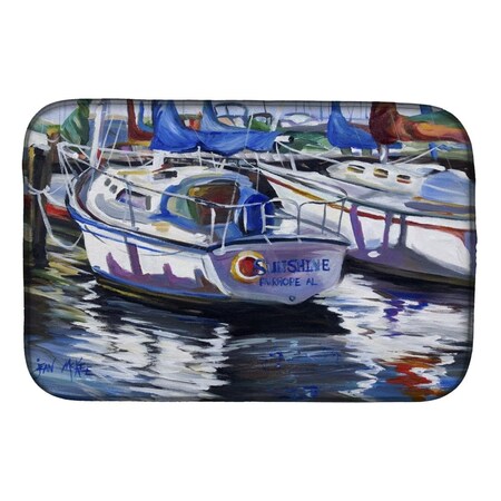 Carolines Treasures Sunshine Sailboat Dish Drying Mat JMK1081DDM
